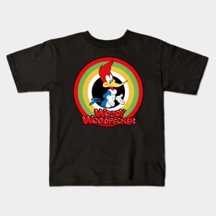 Woody Woodpecker Circle Style Kids T-Shirt